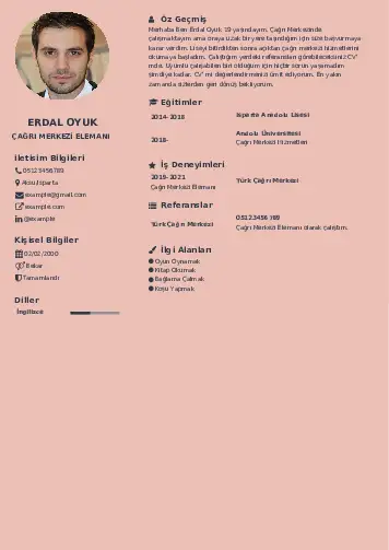 Çağrı Merkezi cv indir